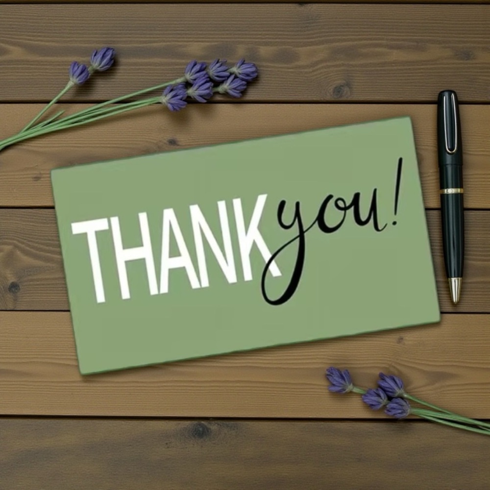 50 Cards Thank You  Cards 2.1” X 3.5”